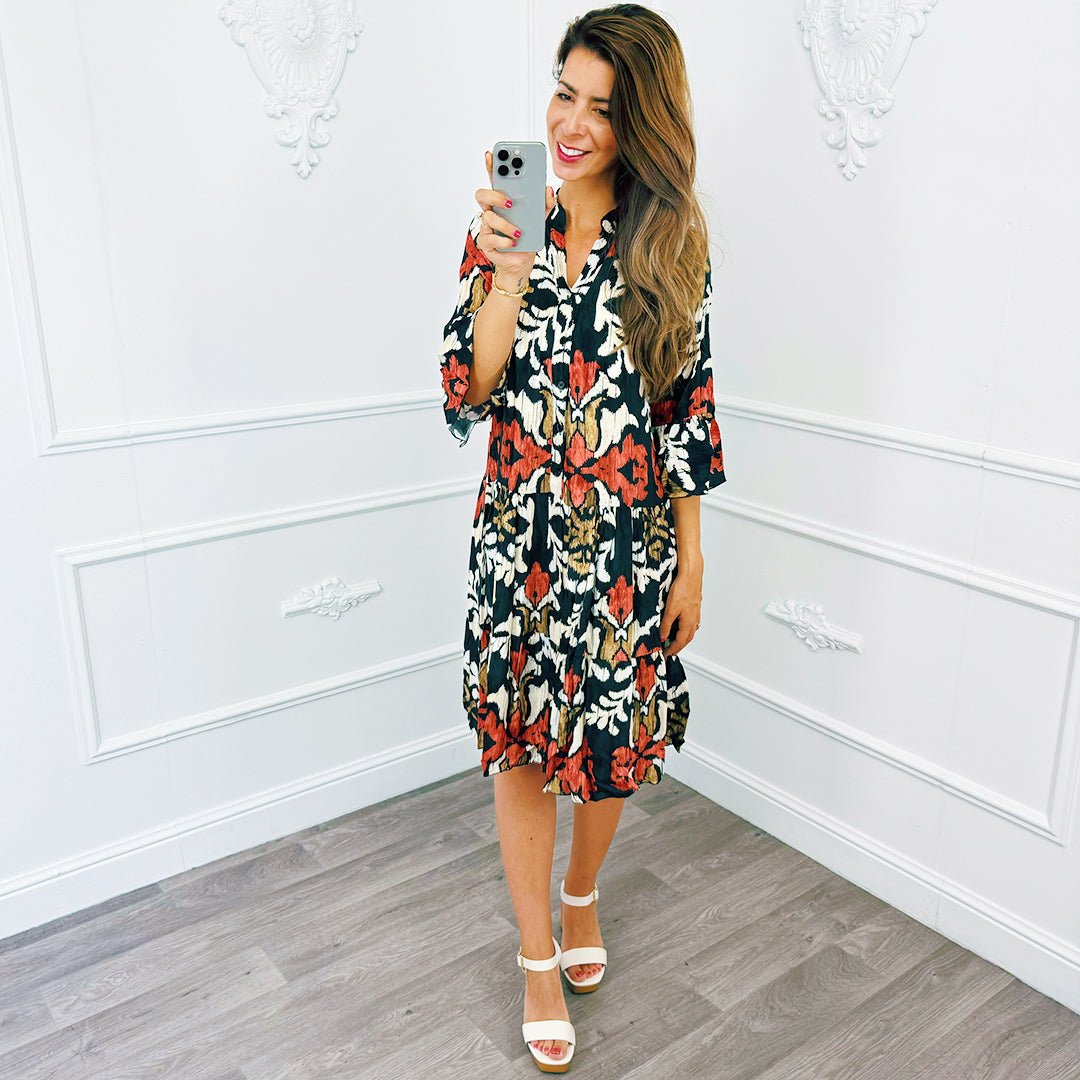 Barok Ibiza Dress Zwart - BlushFashionstore
