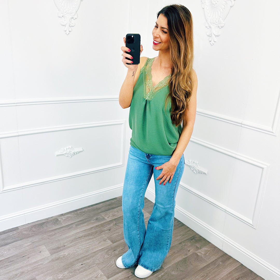 Basic Lace Hemdje Army - BlushFashionstore