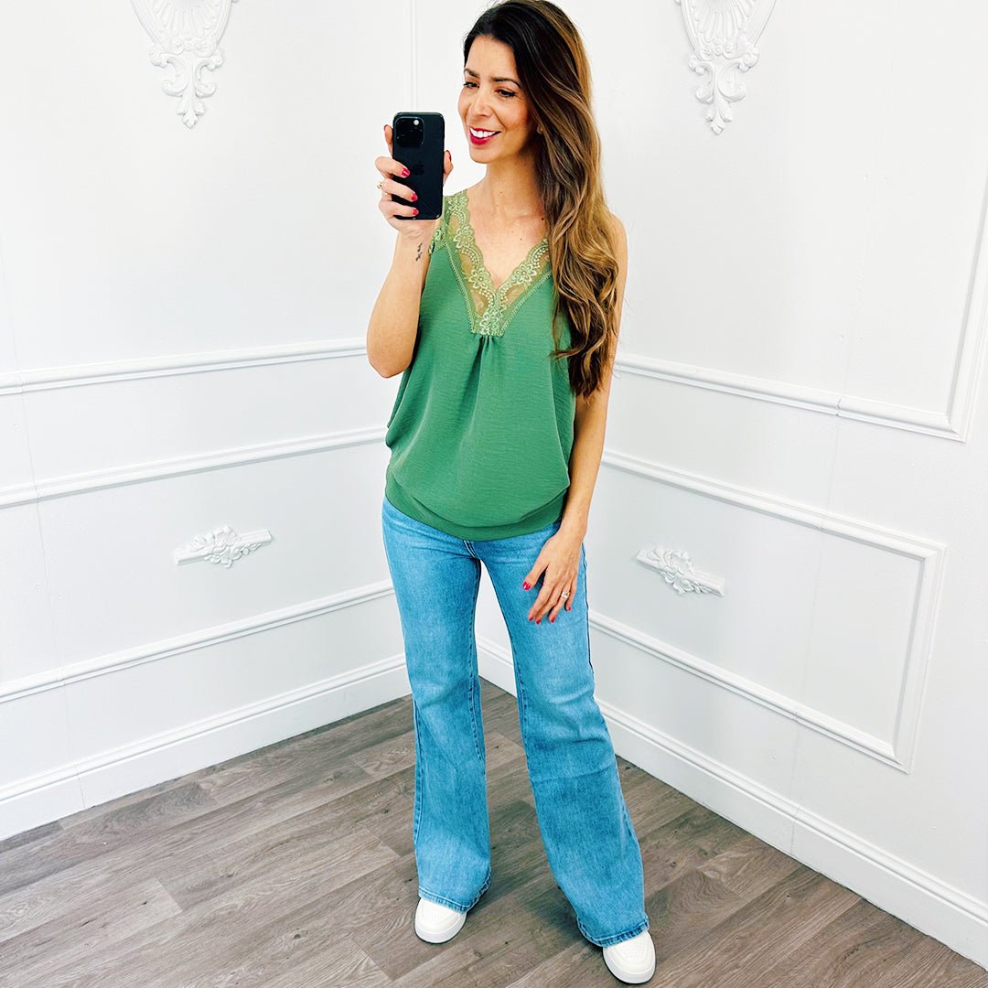 Basic Lace Hemdje Army - BlushFashionstore
