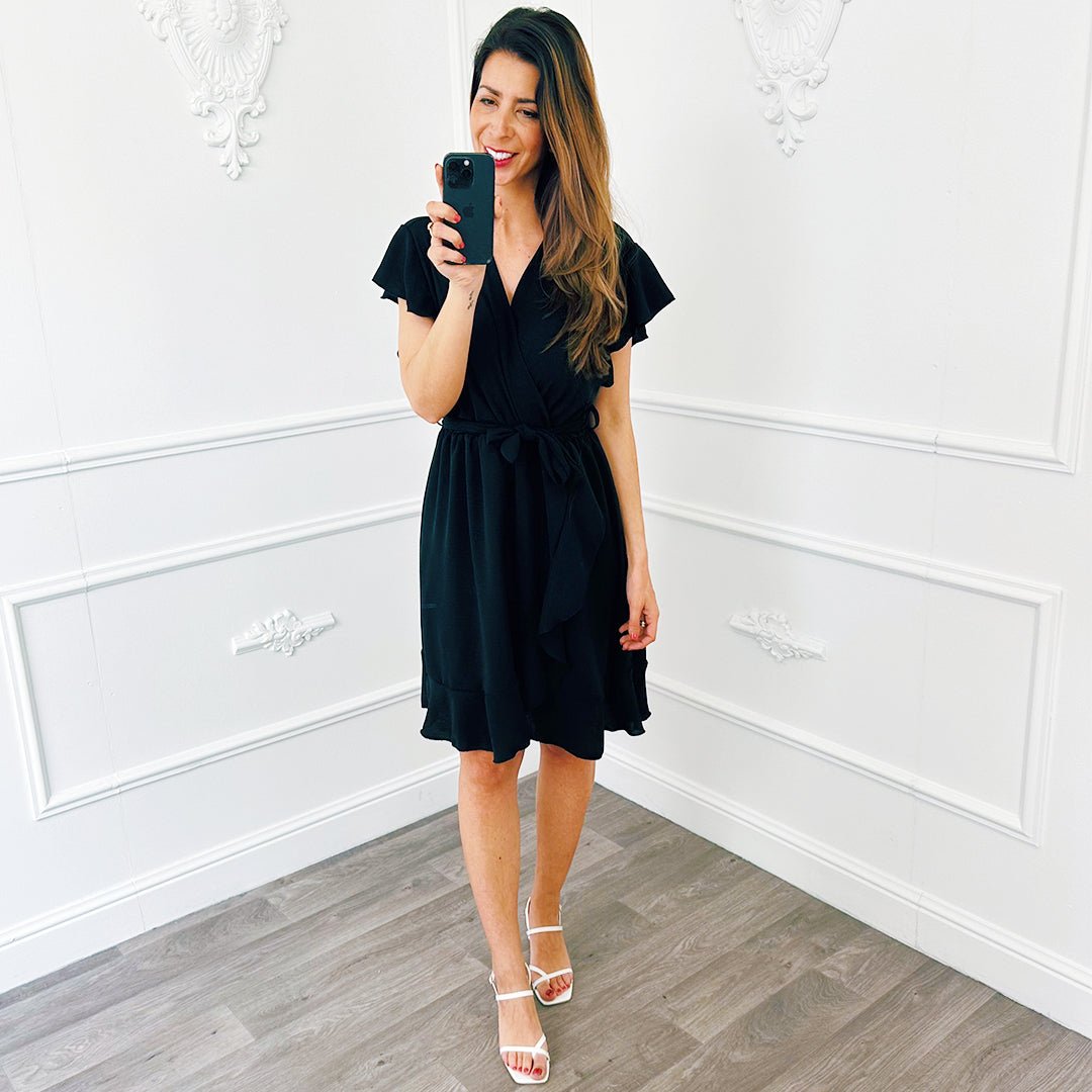 Basic Ruffel Jurkje Zwart - BlushFashionstore