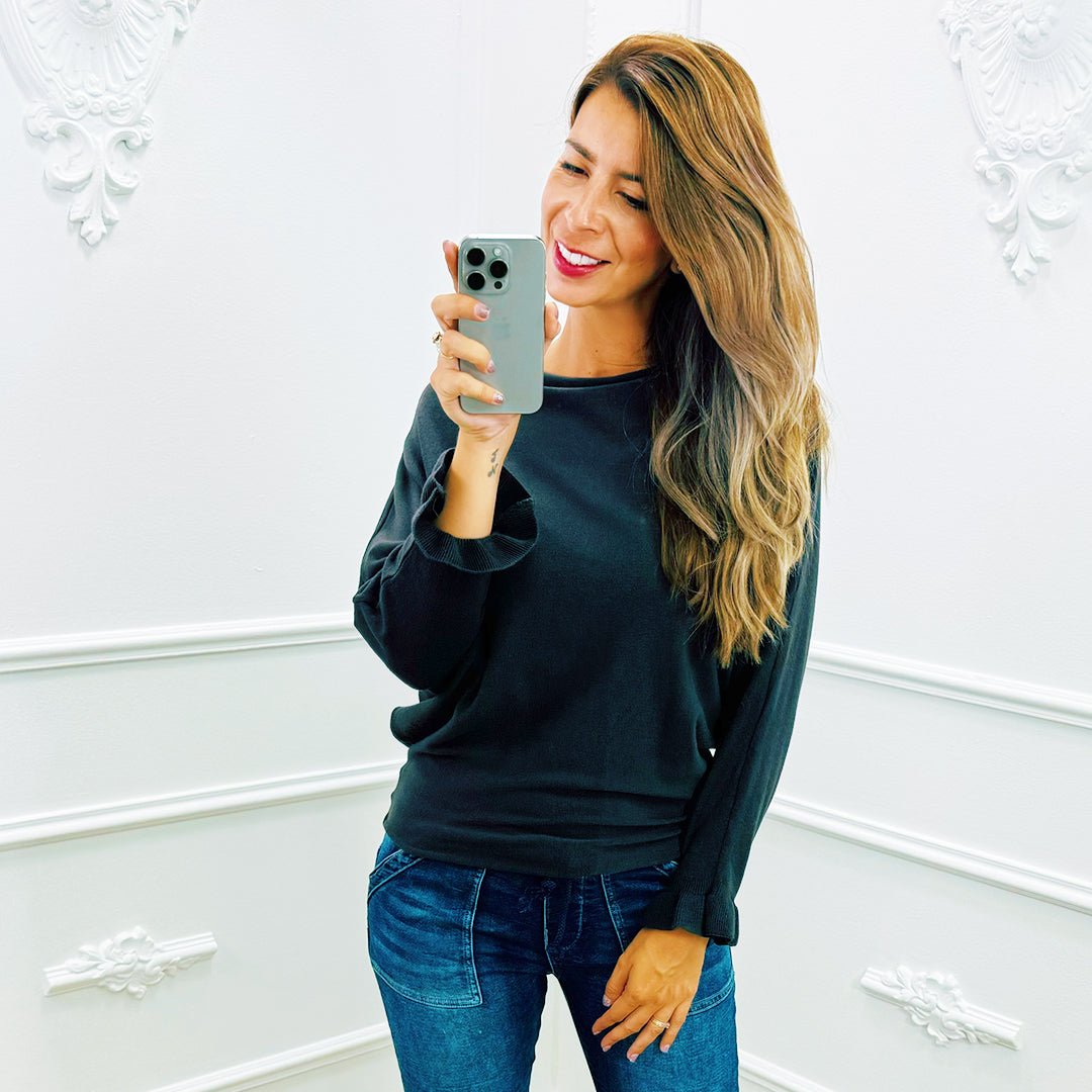 Basic Vlindermouw Top Bruin - BlushFashionstore