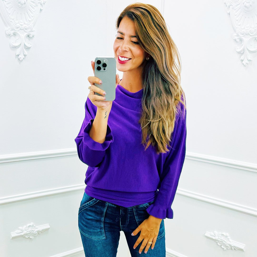 Basic Vlindermouw Top Paars - BlushFashionstore