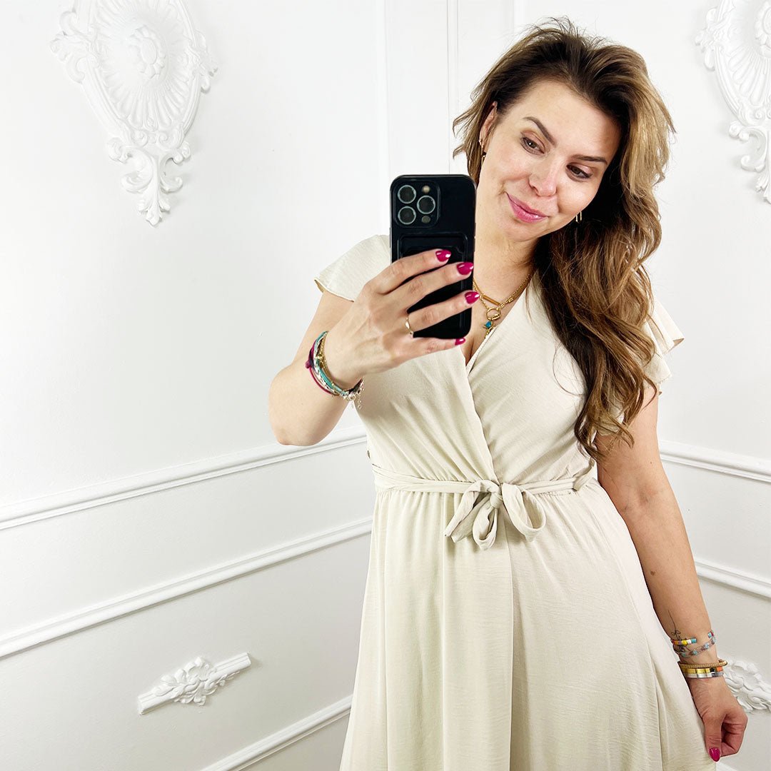 Beige Maxi Jurk - BlushFashionstore