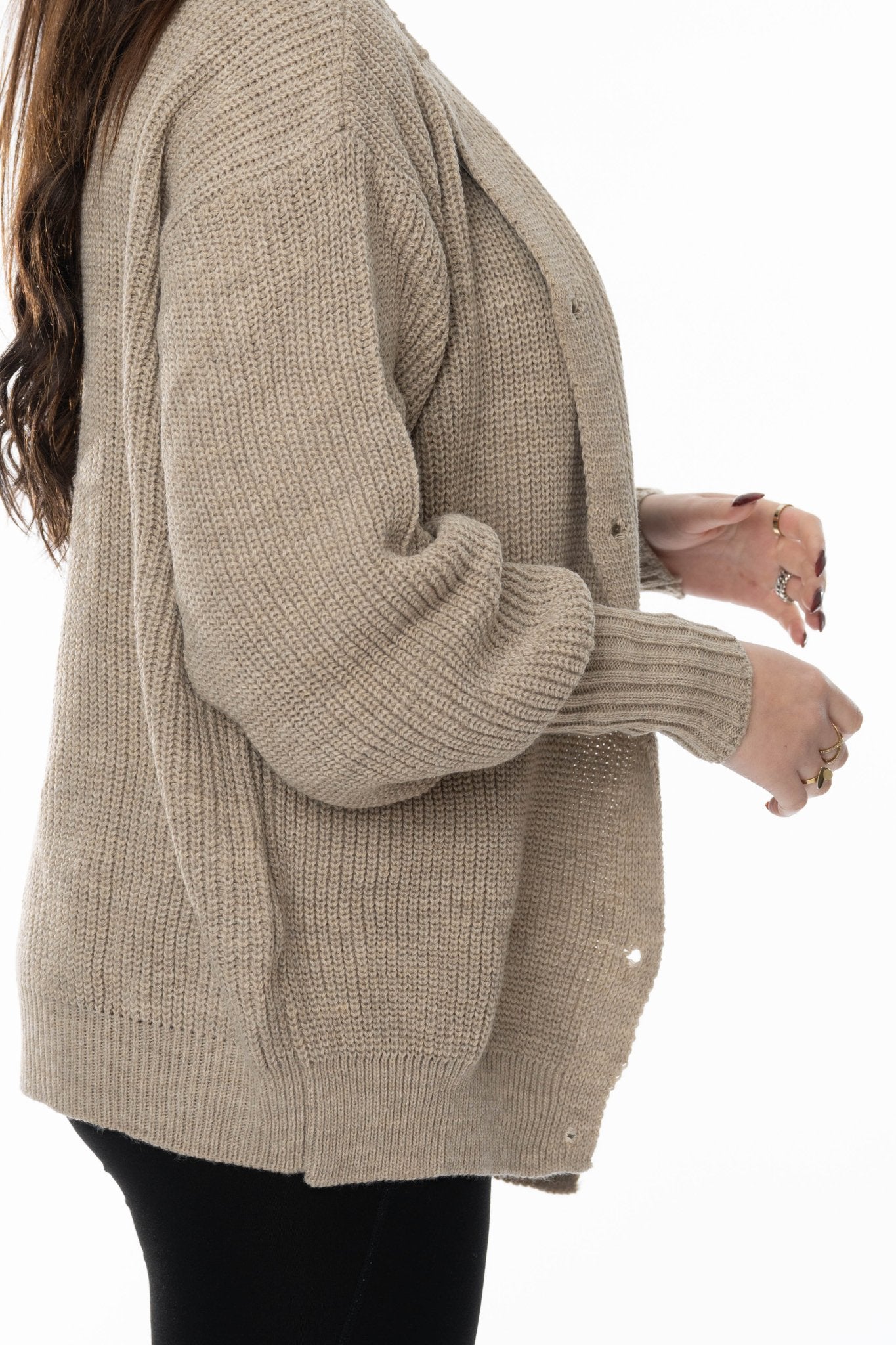 Beige Oversized Cardigan – Cozy & Casual - BlushFashionstore