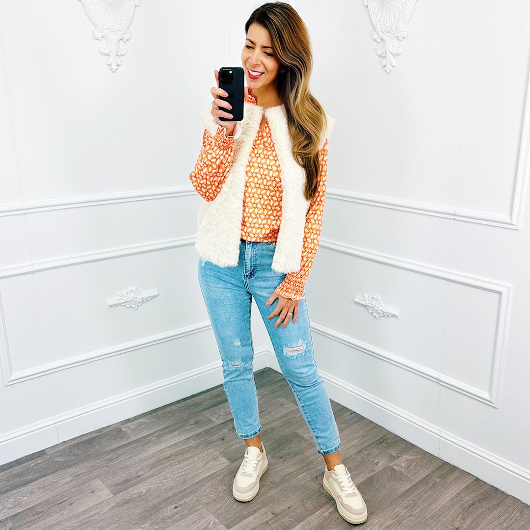 Blouse Bries Oranje - BlushFashionstore