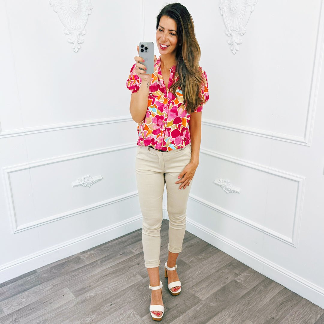 Blouse Floral Fuchsia - BlushFashionstore