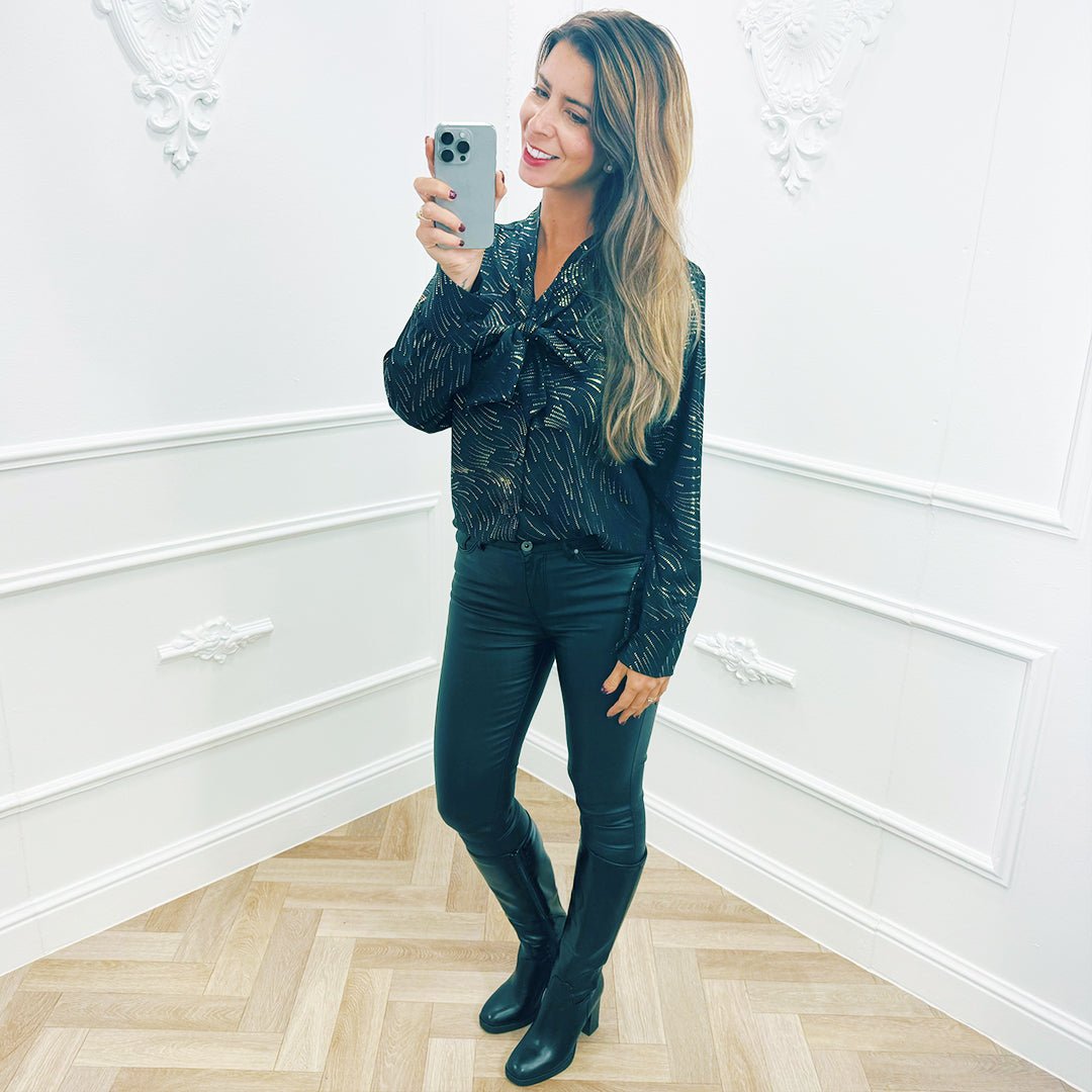 Blouse Jade Zwart - BlushFashionstore