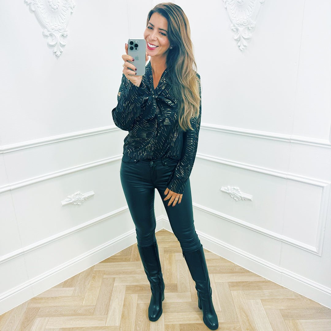 Blouse Jade Zwart - BlushFashionstore