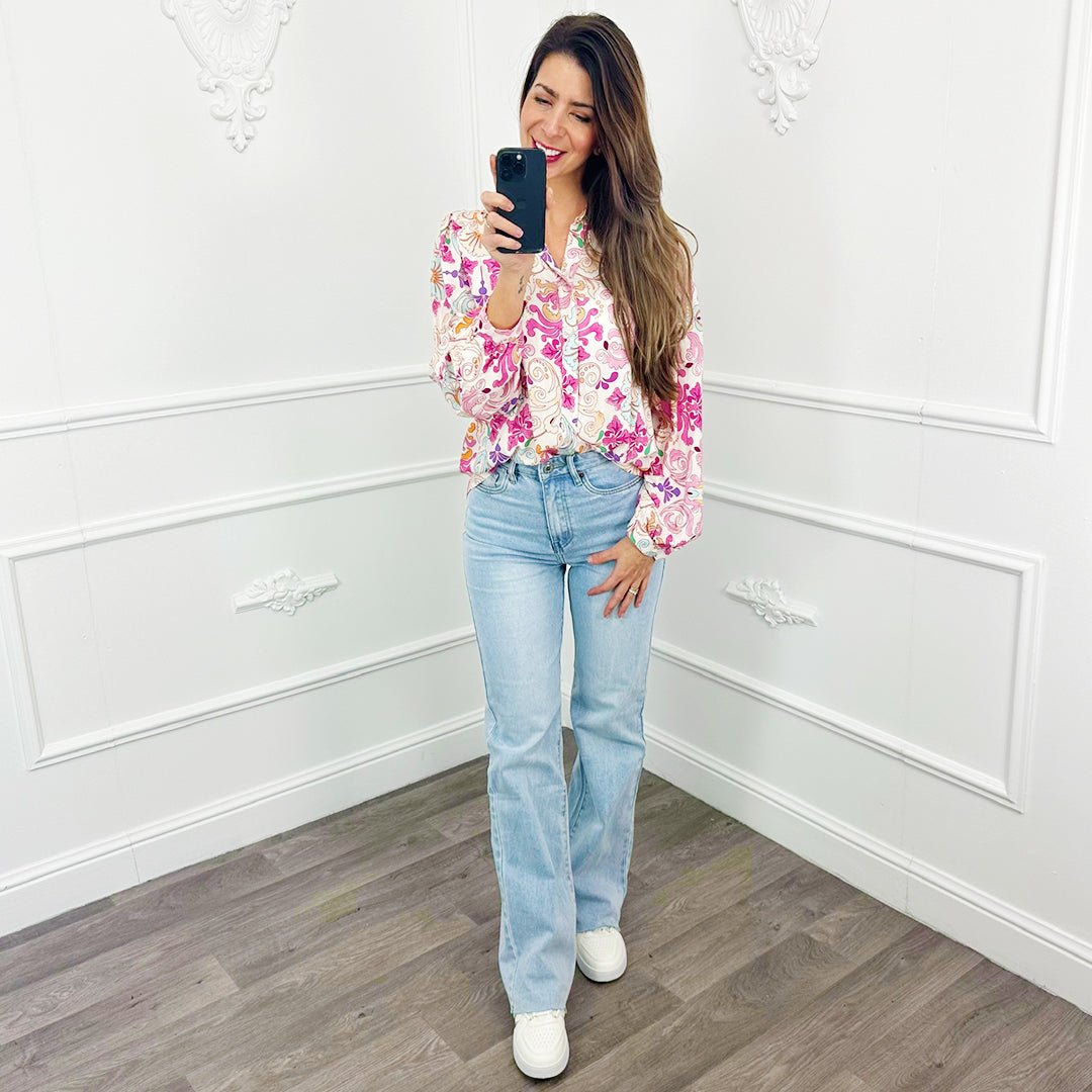 Blouse Paint Roze - BlushFashionstore