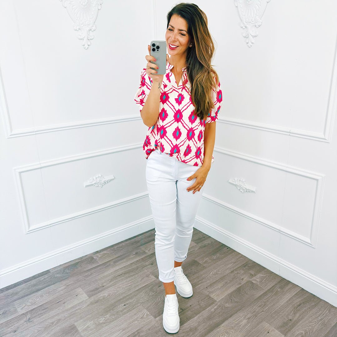 Blouse Ruit Fuchsia - BlushFashionstore