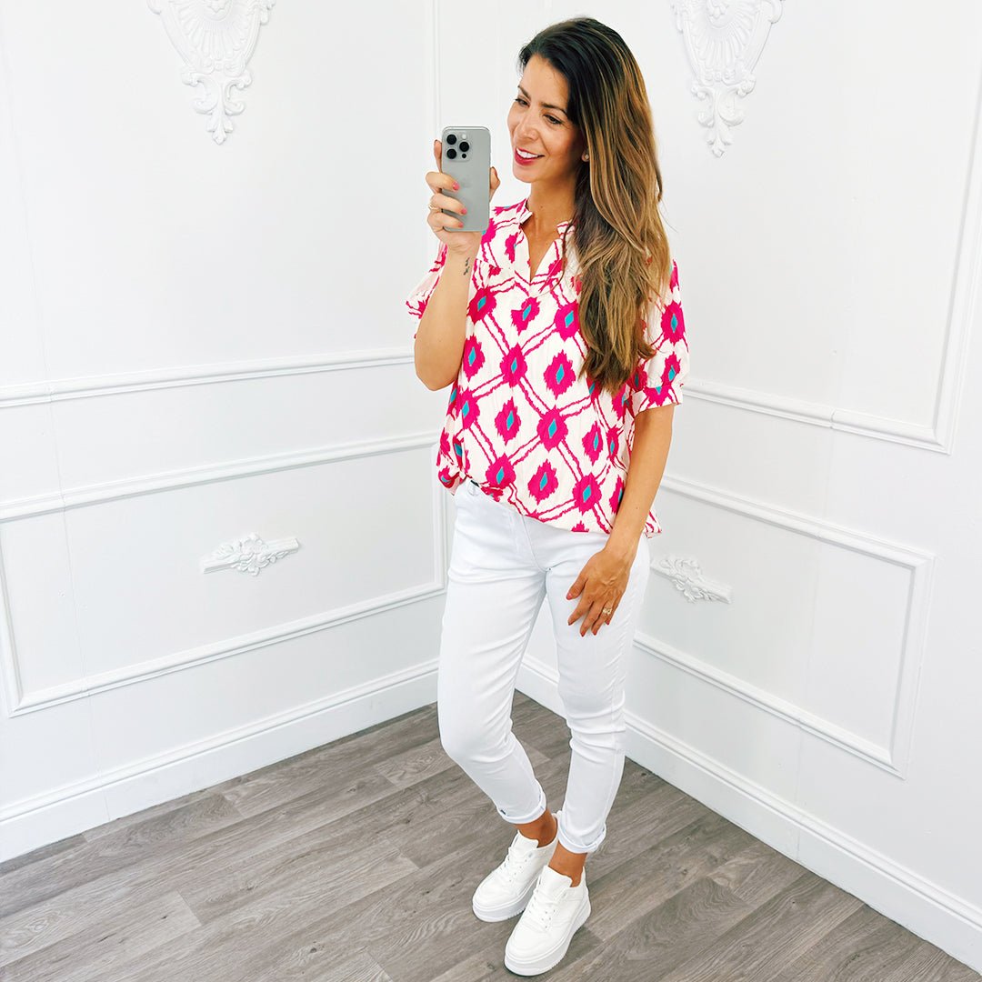 Blouse Ruit Fuchsia - BlushFashionstore