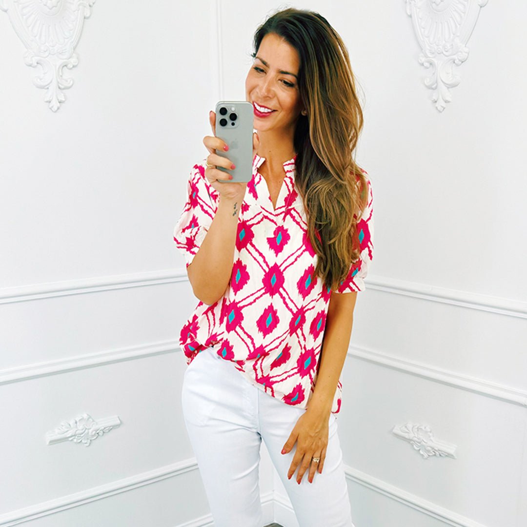 Blouse Ruit Fuchsia - BlushFashionstore