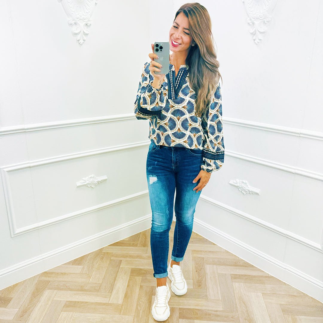 Blouse Schelp Blauw - BlushFashionstore