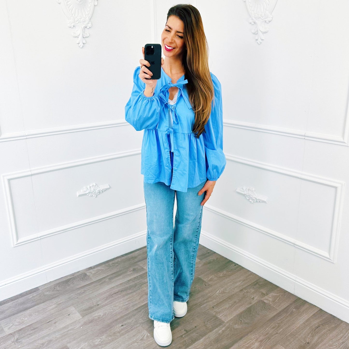 Blouse Strik Blauw - BlushFashionstore