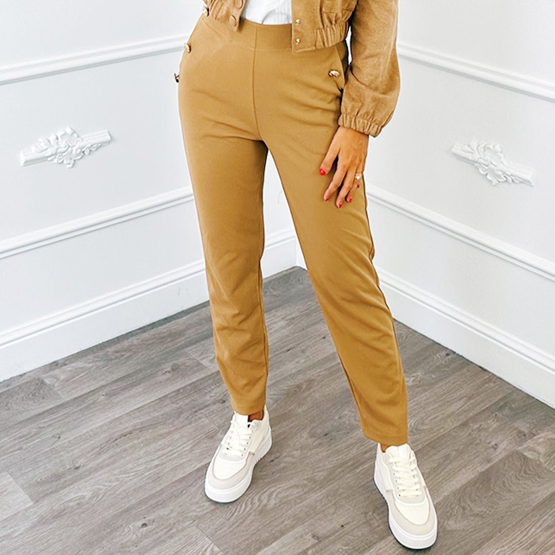 Button Broek Camel - BlushFashionstore