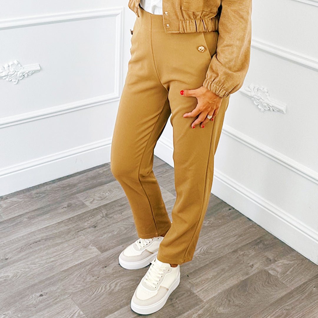 Button Broek Camel - BlushFashionstore