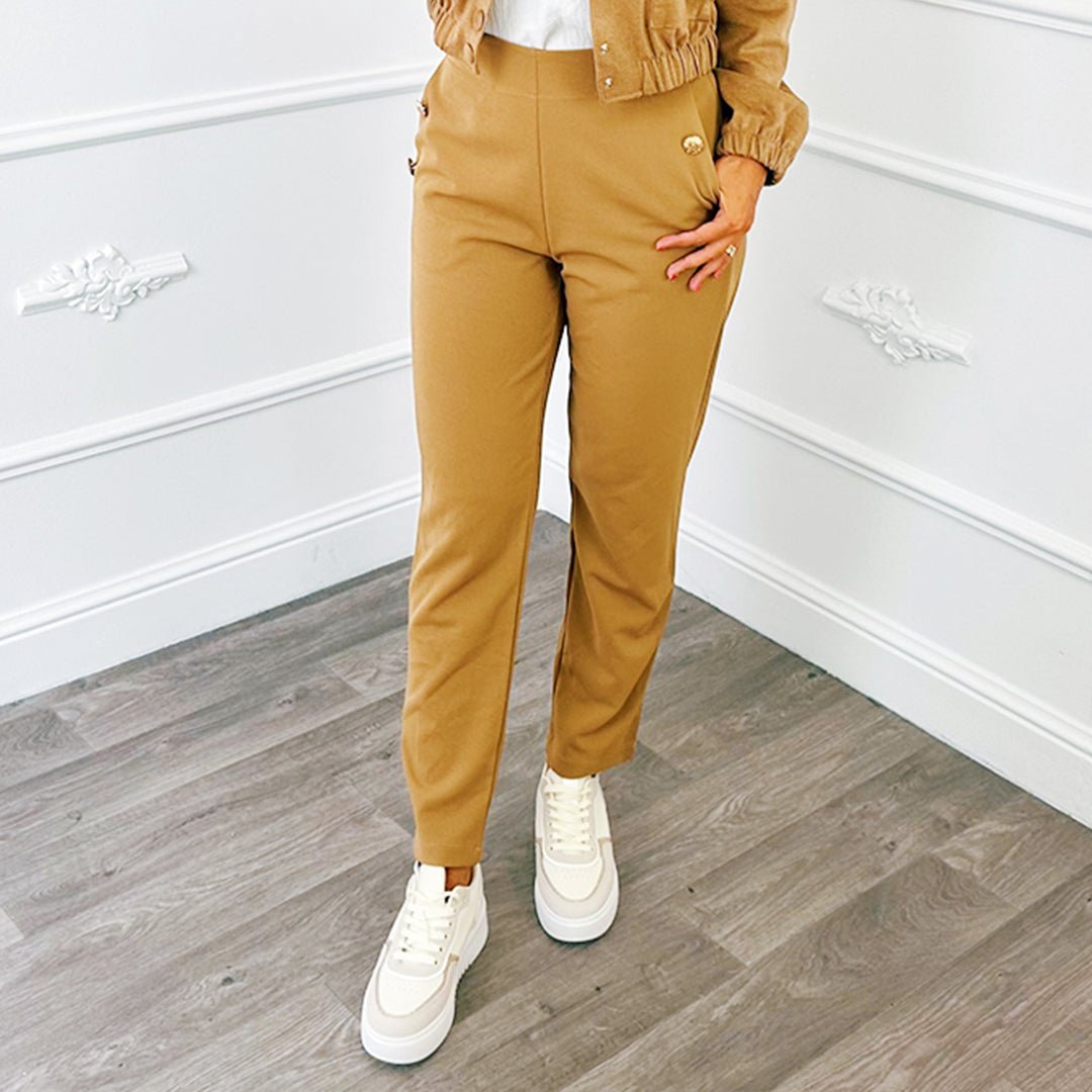 Button Broek Camel - BlushFashionstore