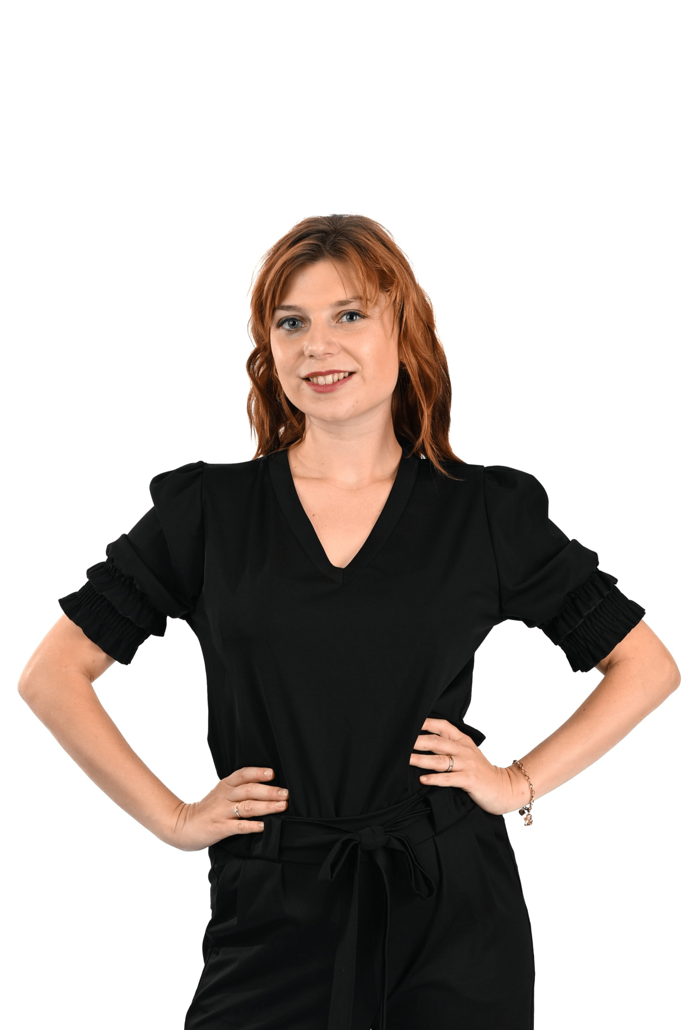 Chastar Zwarte Wide - Fit Top – Comfortabele Elegantie met V - Hals - BlushFashionstore