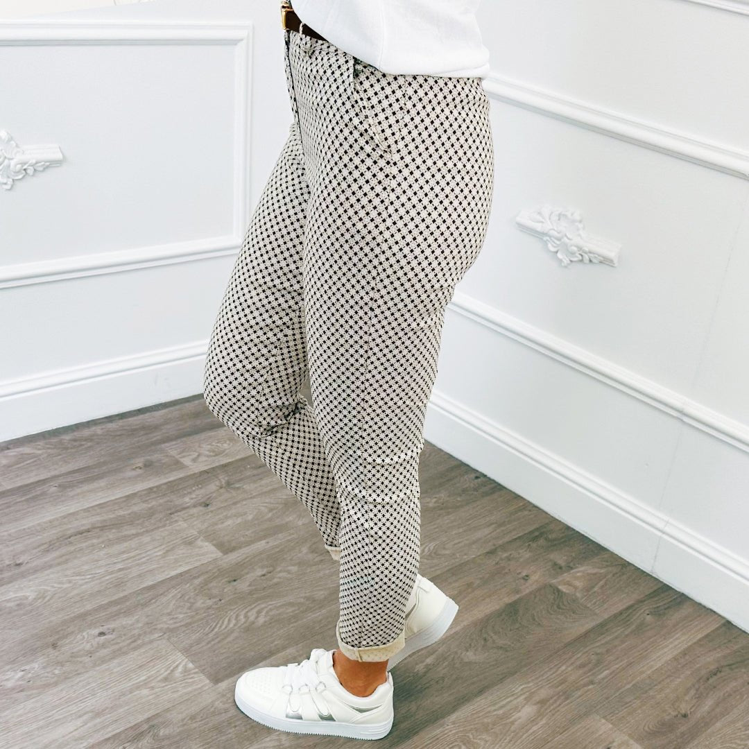 Chino Print Beige - BlushFashionstore