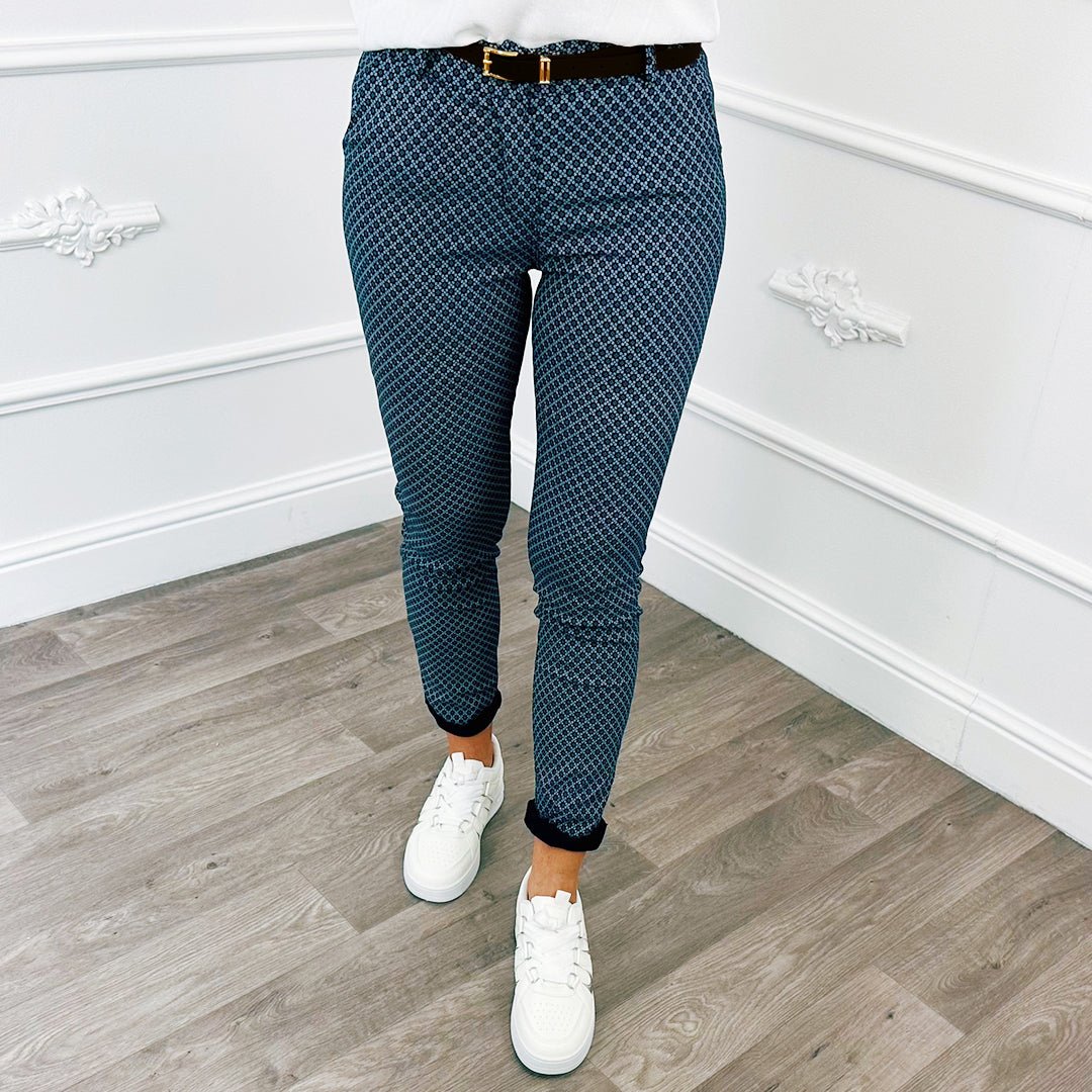 Chino Print Blauw - BlushFashionstore