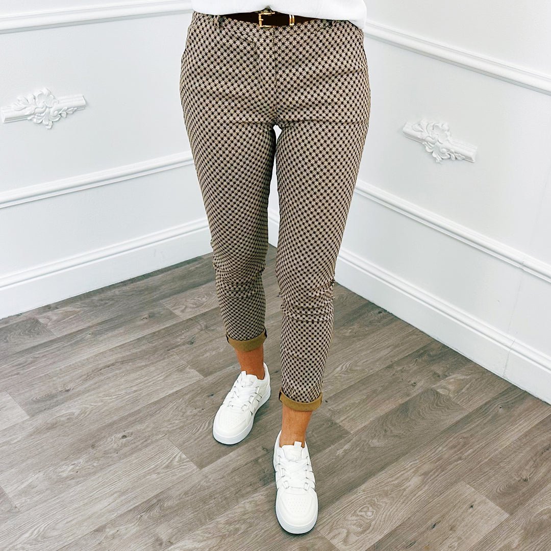 Chino Print Taupe - BlushFashionstore