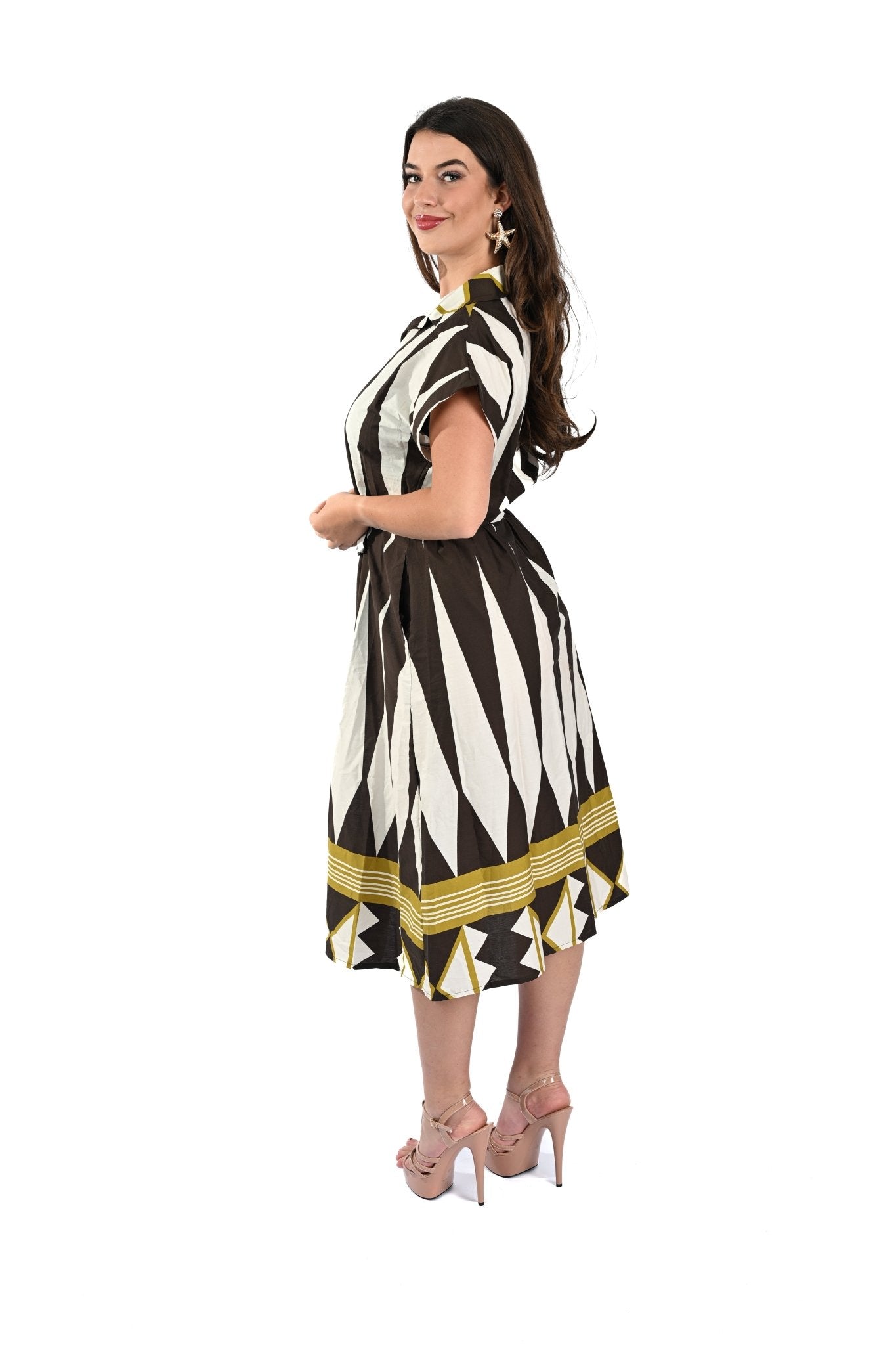 Cotton Dress Bruin – Luchtig, stijlvol en veelzijdig - BlushFashionstore