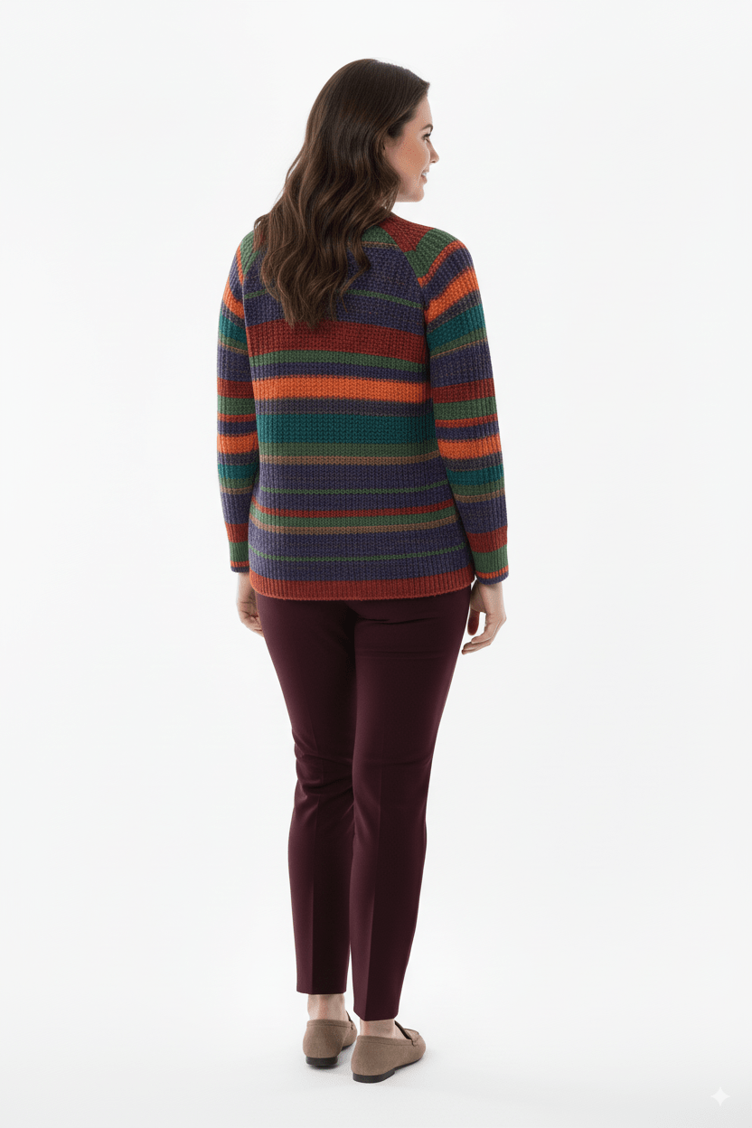 Fel Multicolor Gestreept Vest met Knoopsluiting - BlushFashionstore