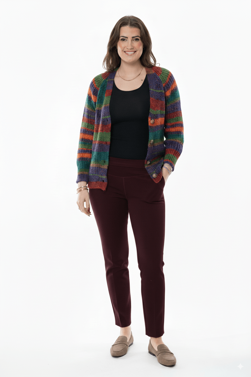 Fel Multicolor Gestreept Vest met Knoopsluiting - BlushFashionstore