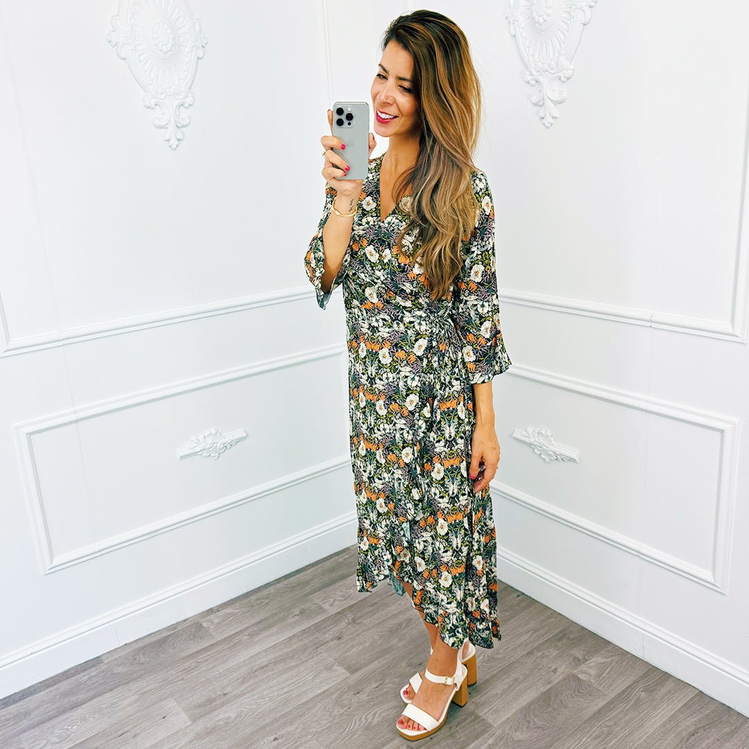 Flower Wikkel Jurk - BlushFashionstore