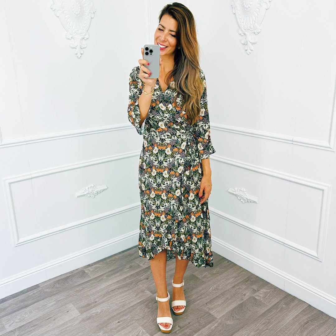 Flower Wikkel Jurk - BlushFashionstore