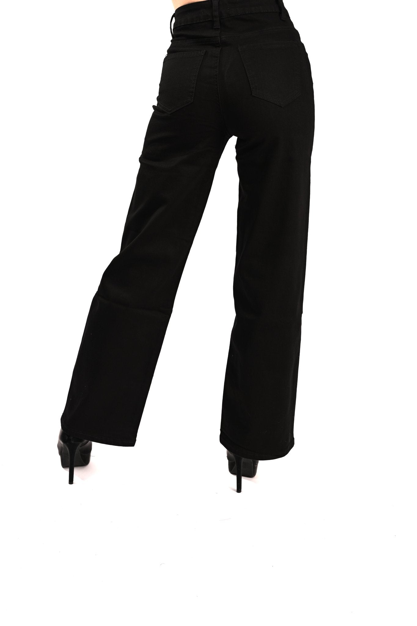 Goodies Wide - Leg Soft Jeans Zwart – Tijdloze Zwarte Denim met Comfort Fit - BlushFashionstore