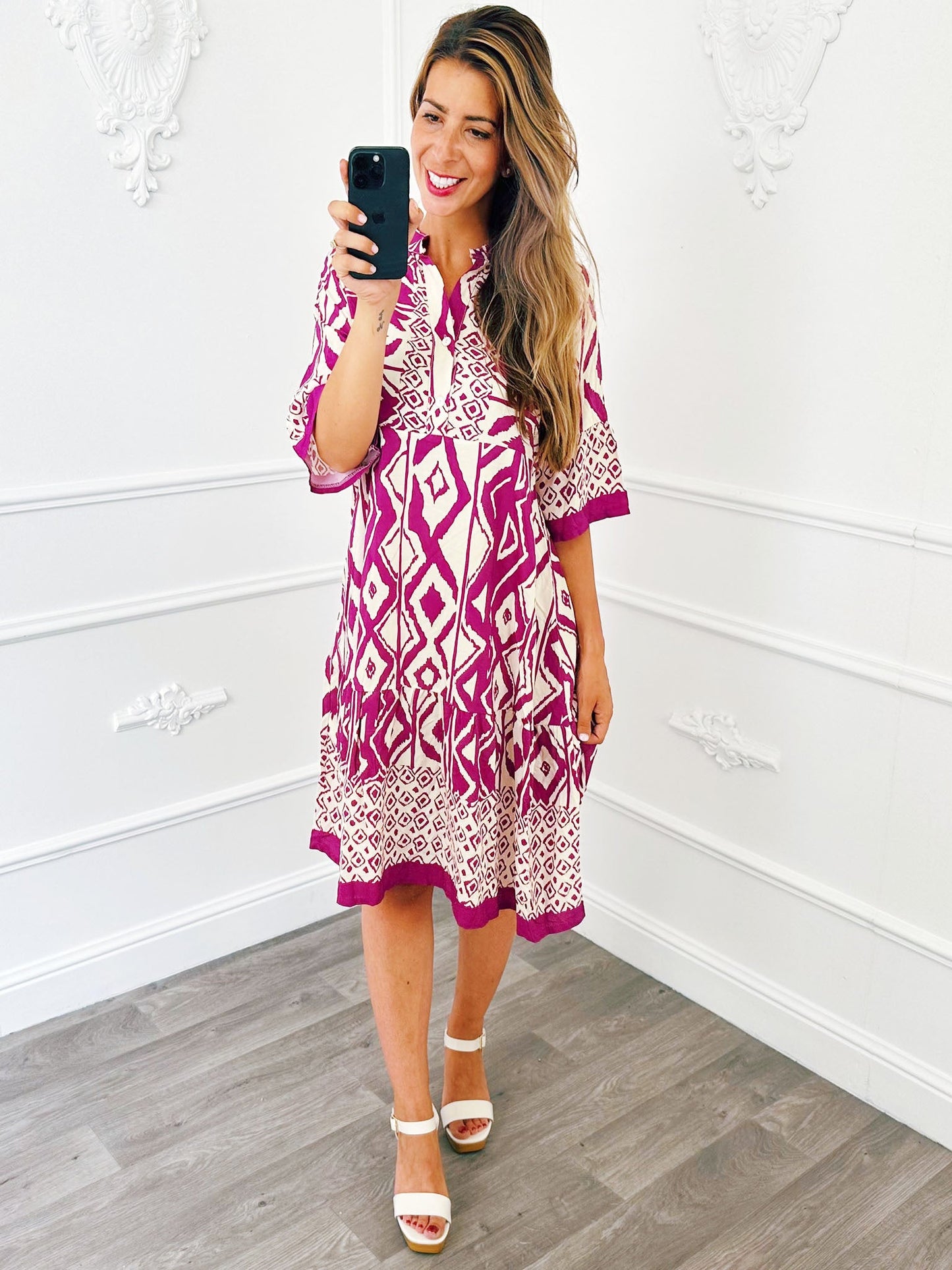 Jurk Ibiza Square Paars - BlushFashionstore