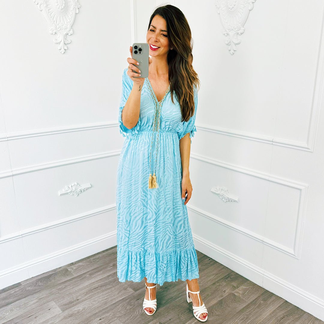 Jurk Zebra Lichtblauw - BlushFashionstore
