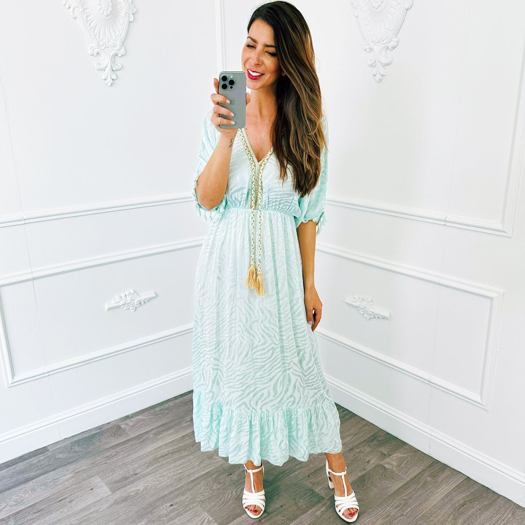 Jurk Zebra Mintgroen - BlushFashionstore