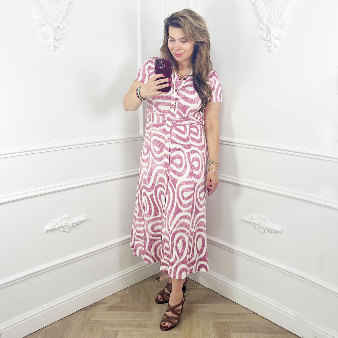 Lange Travel Jurk Rozeprint - BlushFashionstore