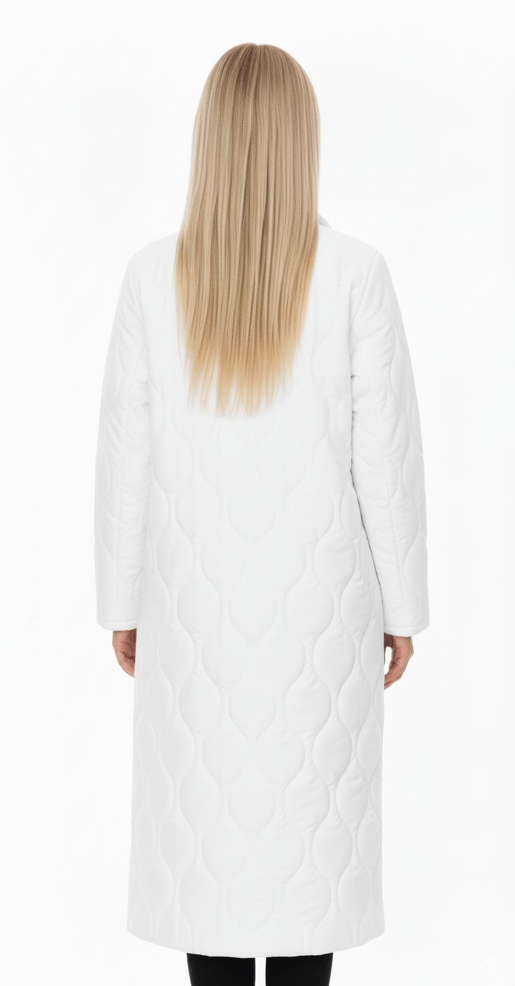 Lange Witte Quilted Jas – Dames - BlushFashionstore