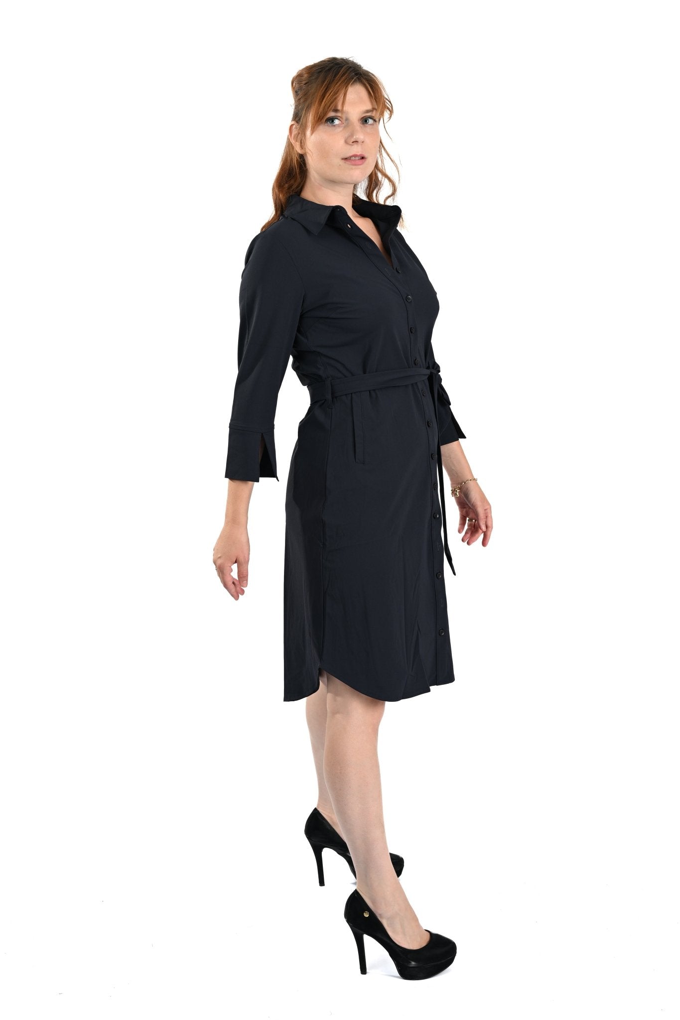 Mi Piace Jurk met Strikceintuur – Dark Blue - BlushFashionstore