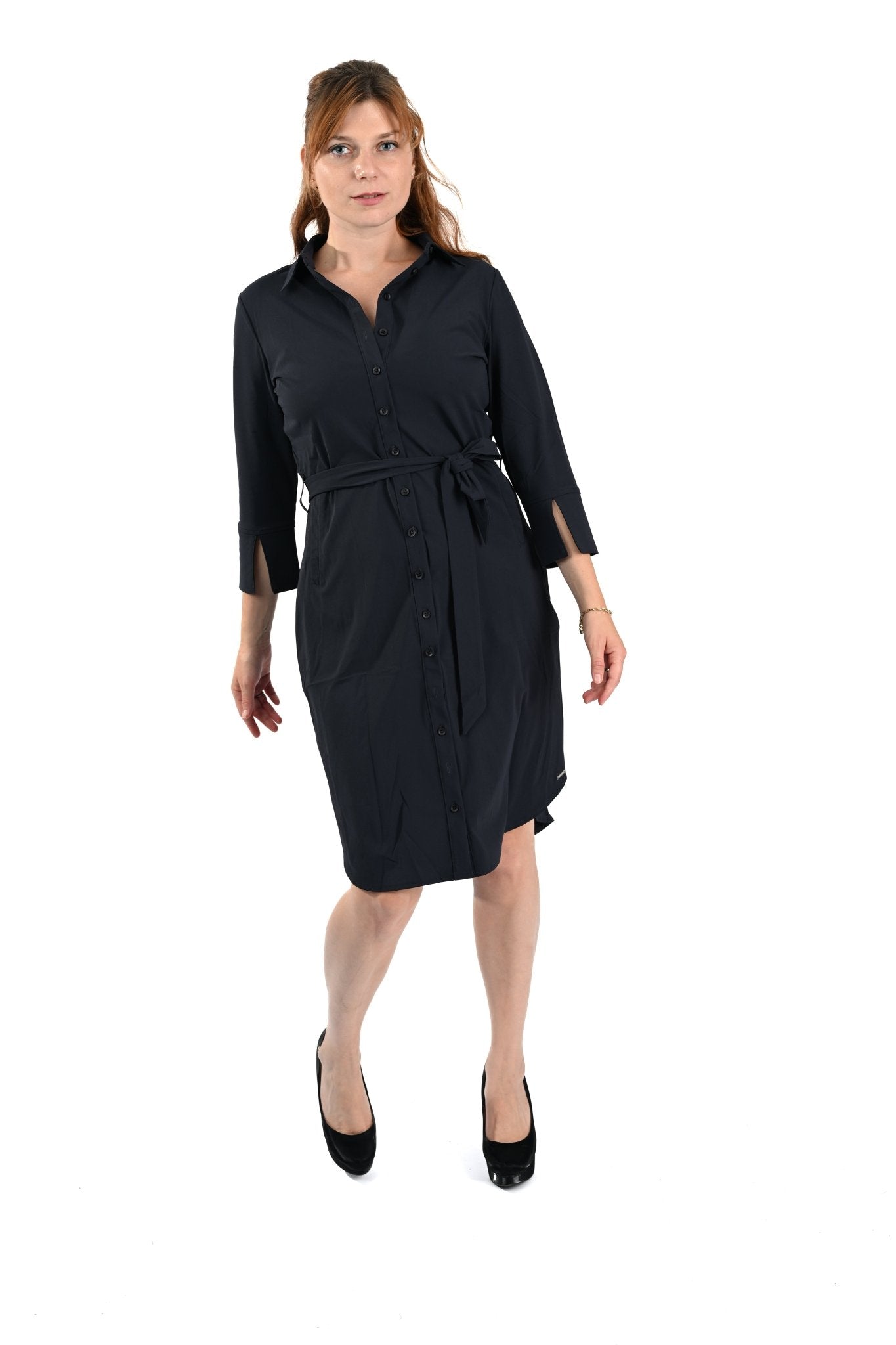 Mi Piace Jurk met Strikceintuur – Dark Blue - BlushFashionstore