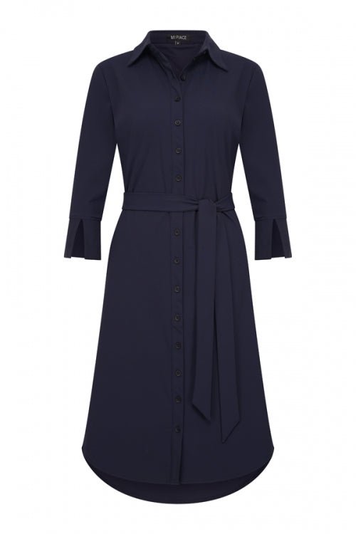 Mi Piace Jurk met Strikceintuur – Dark Blue - BlushFashionstore