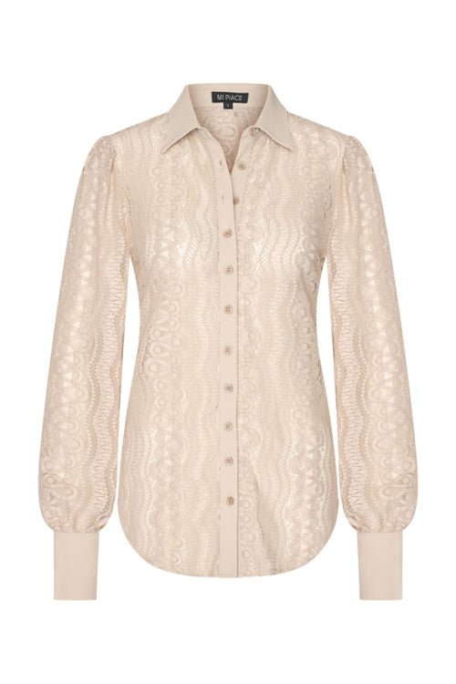 Mi Piace Kantblouse – Beige Elegantie - BlushFashionstore