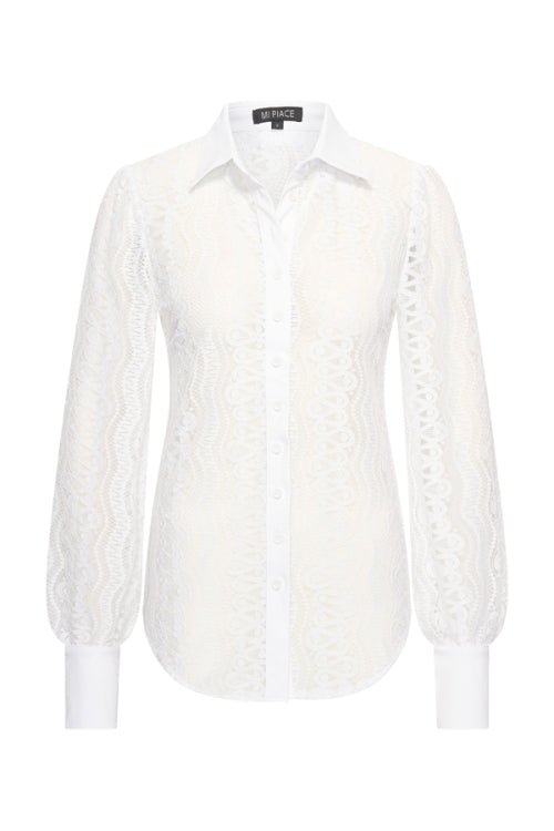 MI Piace Kantblouse Wit - BlushFashionstore