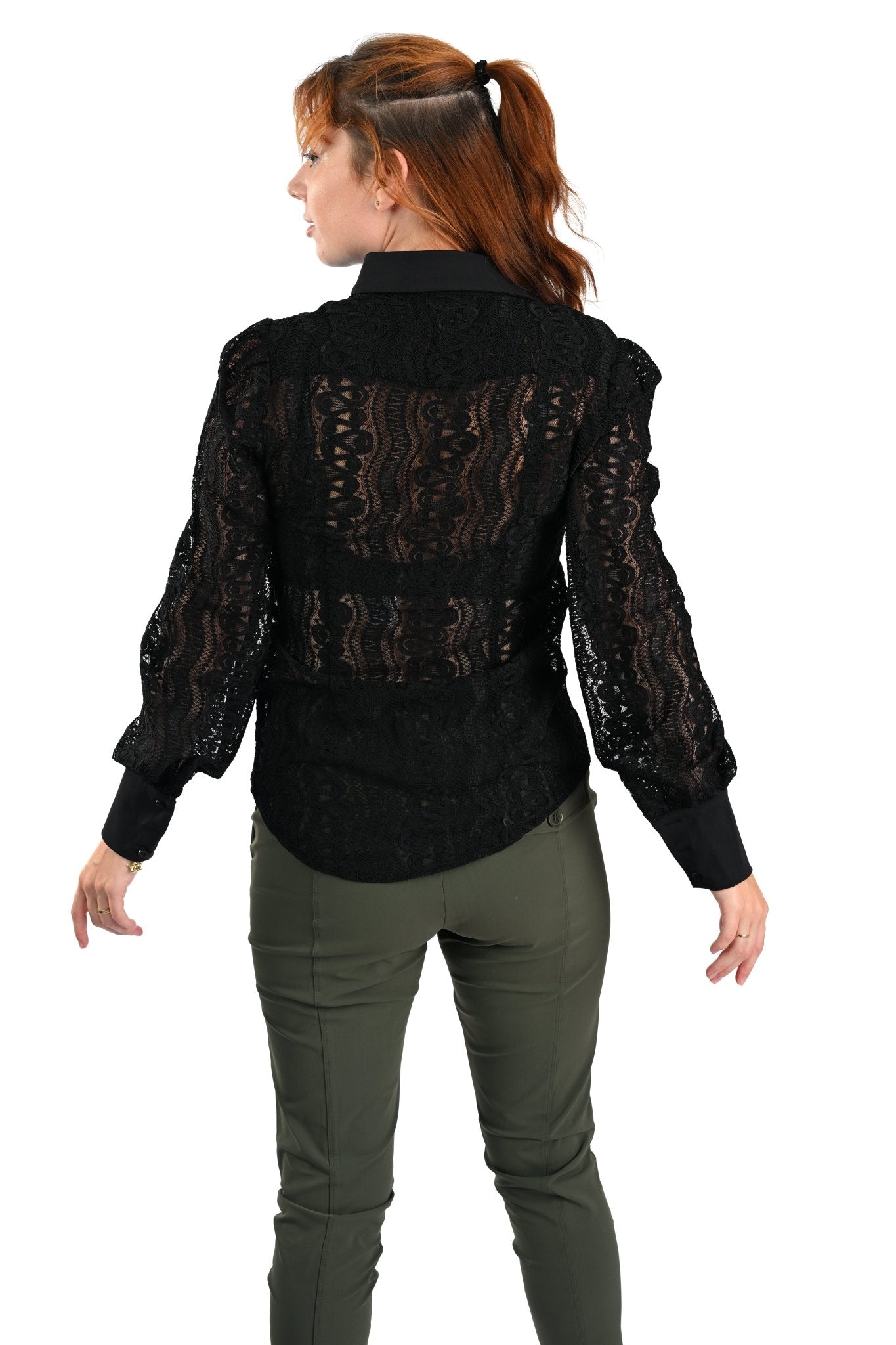 MI Piace Kantblouse Zwart - BlushFashionstore
