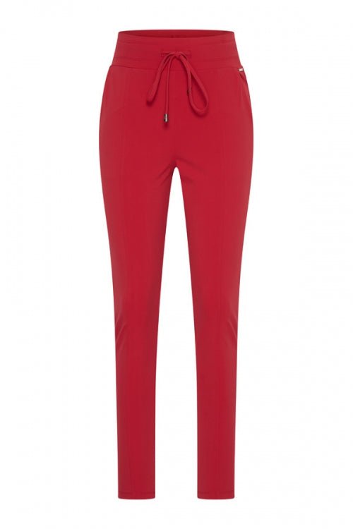 Mi Piace Skinny Broek met Trekkoord Dark Red - BlushFashionstore