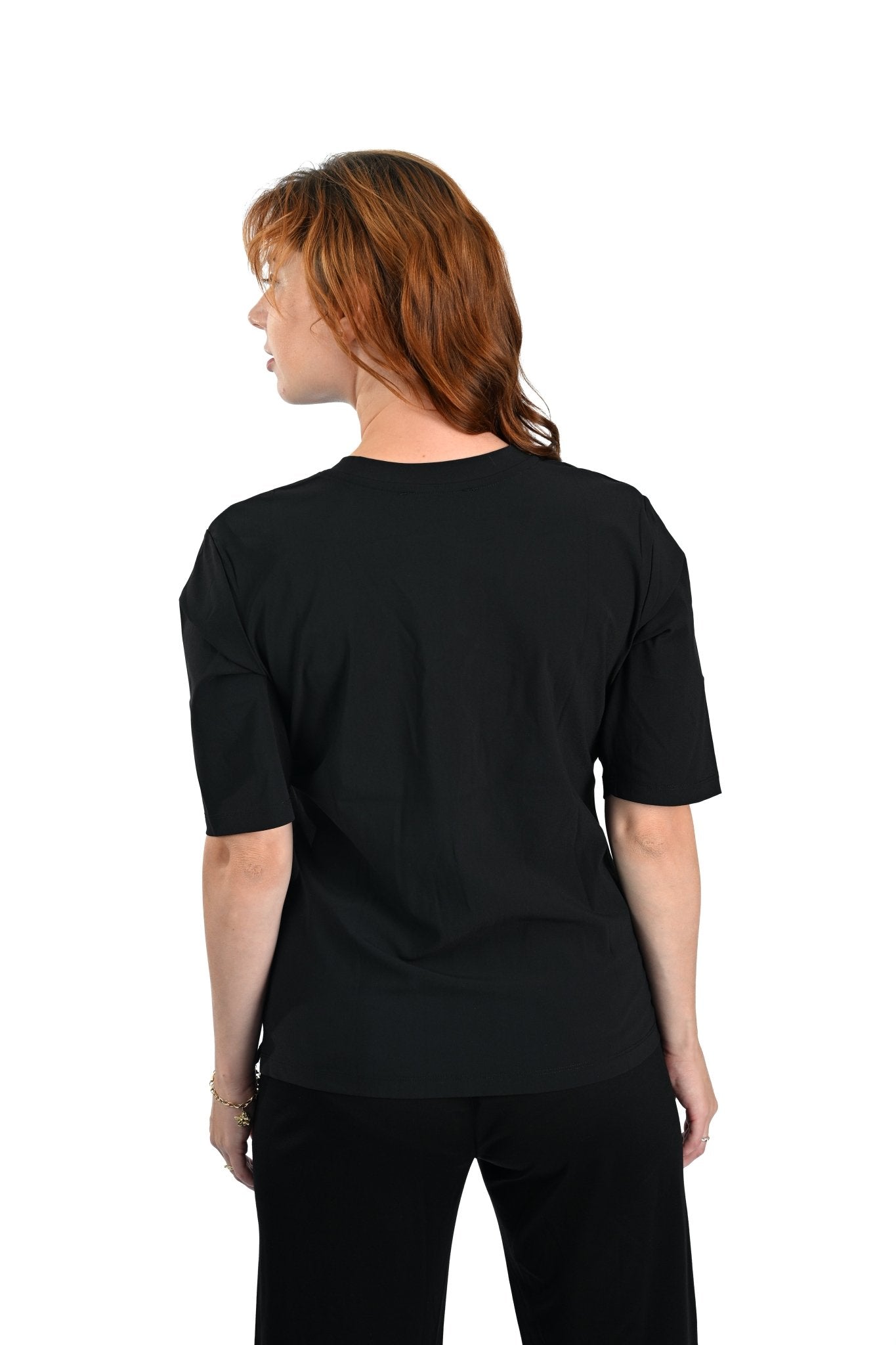 Mi Piace V - hals T-shirt – Zwart Tijdloos & Elegant - BlushFashionstore