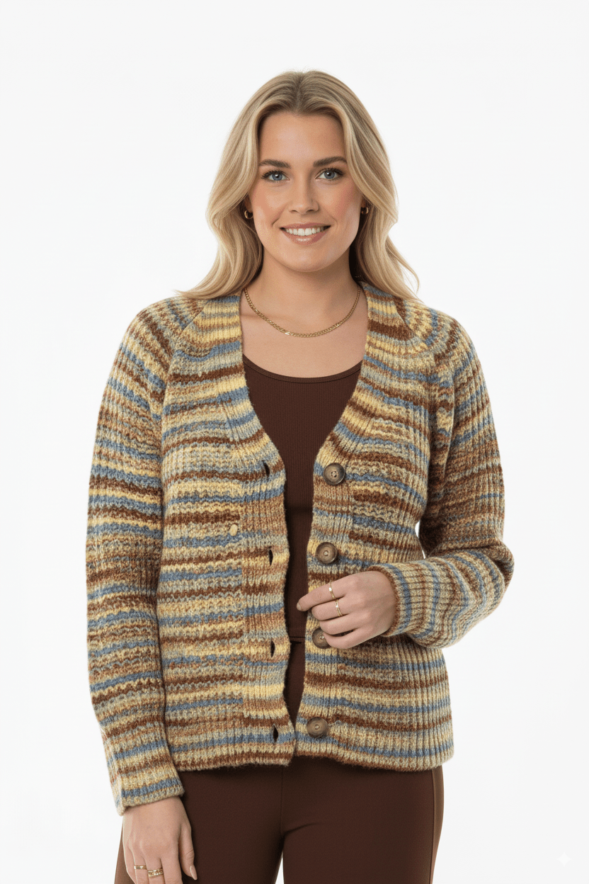 Multicolor Gestreept Vest met Knoopsluiting - BlushFashionstore