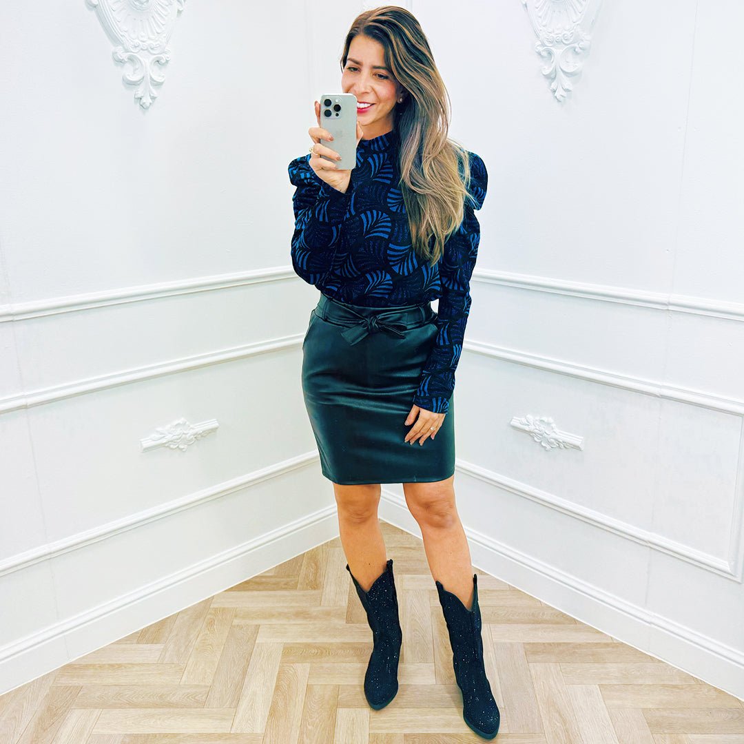 Pofmouw Top Lurex Kobalt - BlushFashionstore