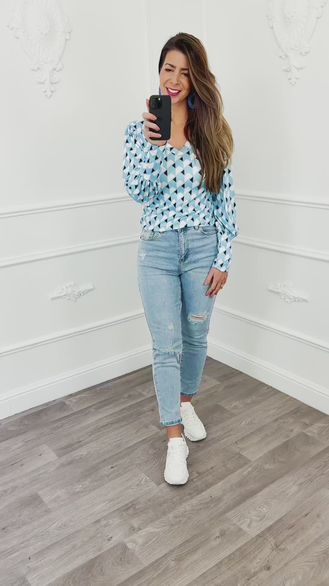 Top Print Blue