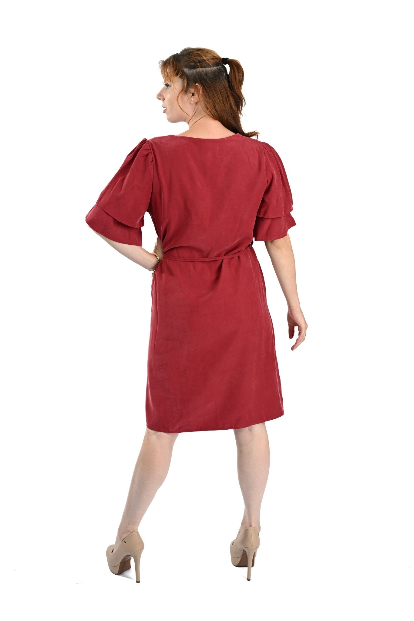 Rode Jurk met Strikceintuur – Chique & Comfortabel - BlushFashionstore
