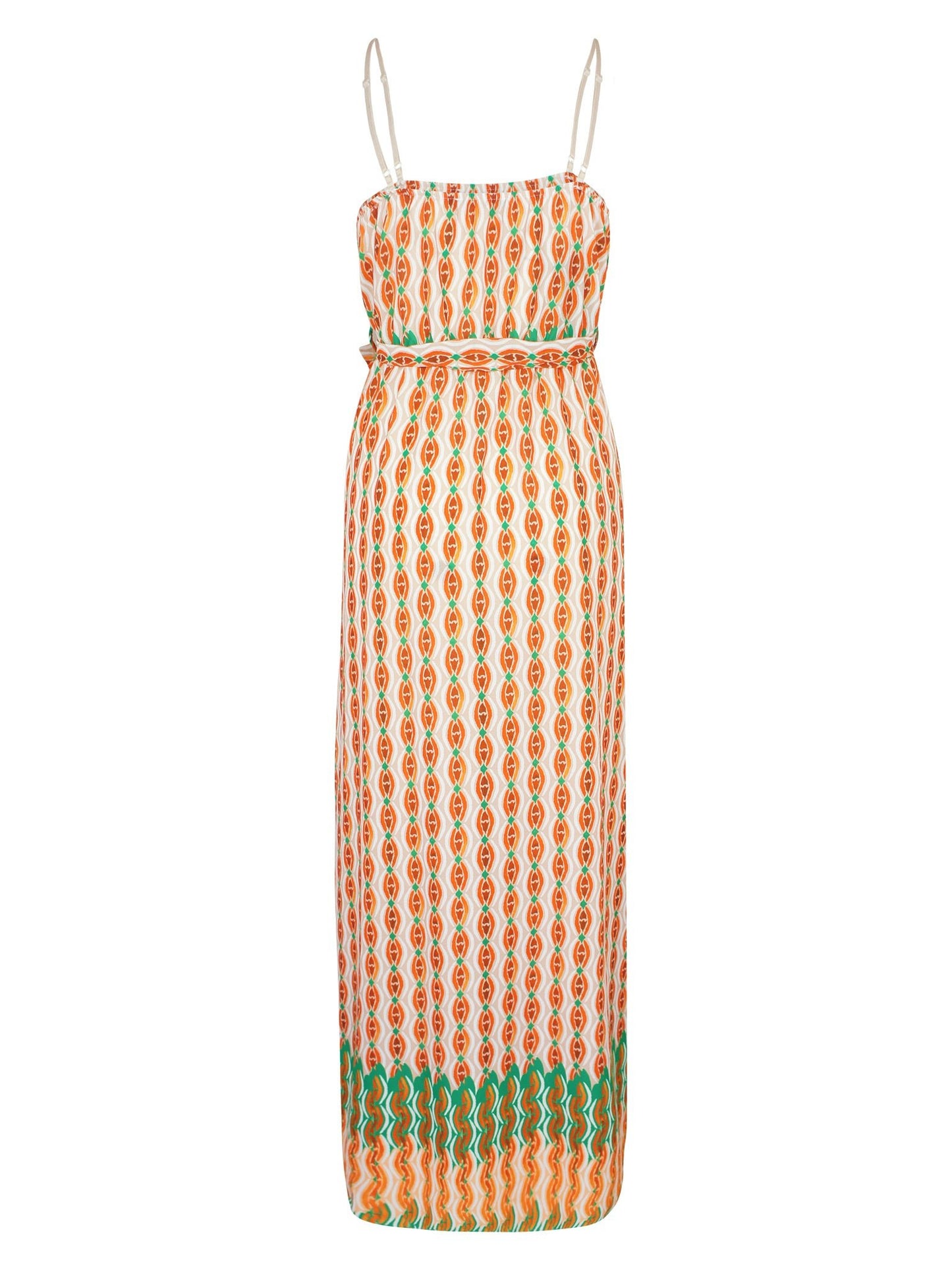 Spaghetti Maxi Jurk Print Groen - BlushFashionstore