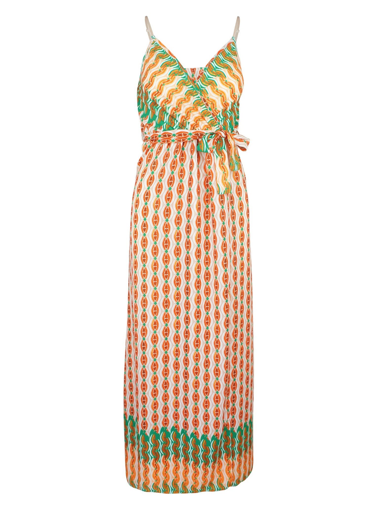 Spaghetti Maxi Jurk Print Groen - BlushFashionstore